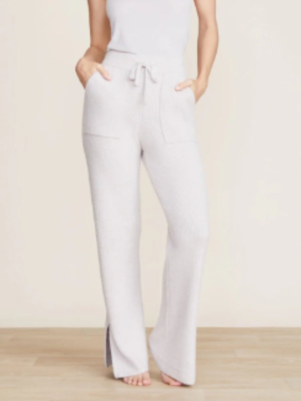 Barefoot Dreams CozyChic Lite® Pinched Seam Slit in Silver Wash Pants Size Large